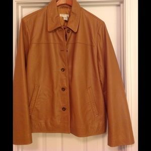 J. Crew women’s caramel color leather jacket  XL
